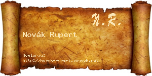 Novák Rupert névjegykártya
